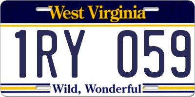 WV license plate 1RY059