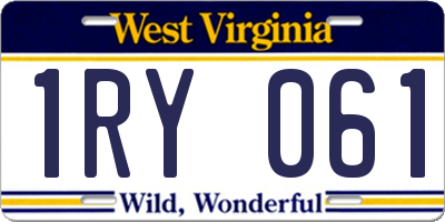 WV license plate 1RY061