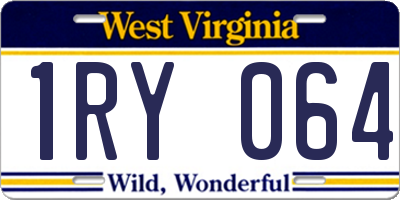 WV license plate 1RY064