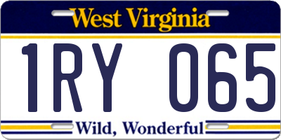 WV license plate 1RY065