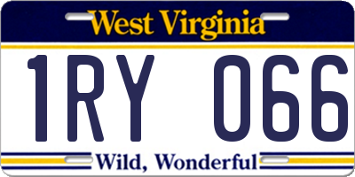 WV license plate 1RY066