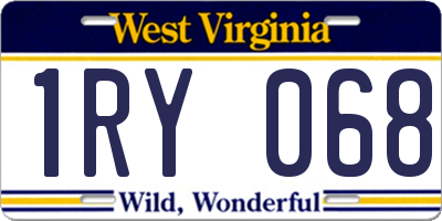 WV license plate 1RY068