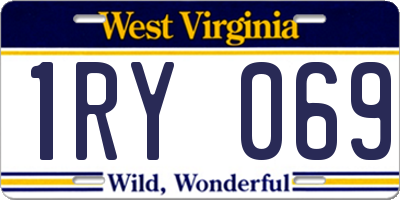 WV license plate 1RY069