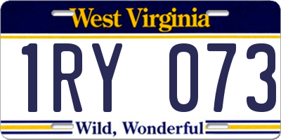 WV license plate 1RY073