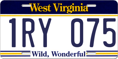 WV license plate 1RY075