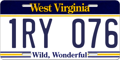 WV license plate 1RY076