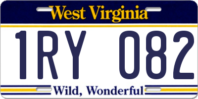 WV license plate 1RY082