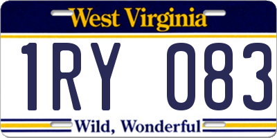 WV license plate 1RY083