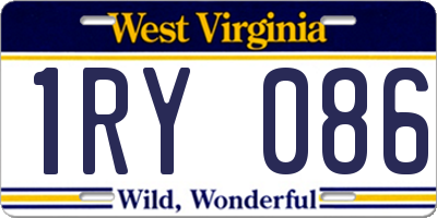 WV license plate 1RY086