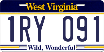 WV license plate 1RY091