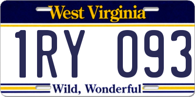 WV license plate 1RY093