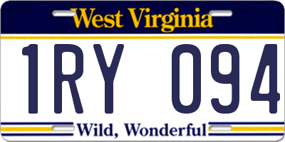 WV license plate 1RY094