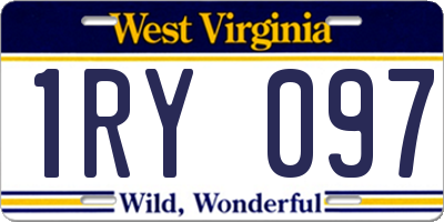 WV license plate 1RY097