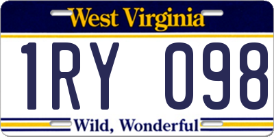 WV license plate 1RY098