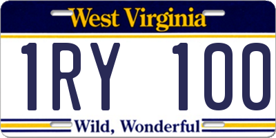WV license plate 1RY100