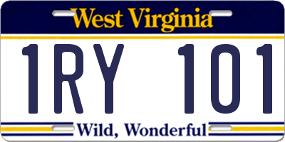 WV license plate 1RY101