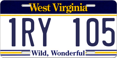 WV license plate 1RY105