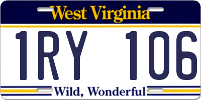 WV license plate 1RY106