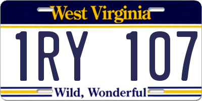 WV license plate 1RY107