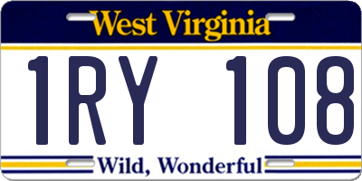 WV license plate 1RY108