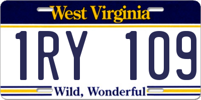 WV license plate 1RY109