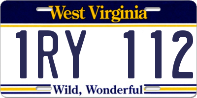 WV license plate 1RY112