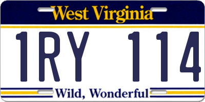WV license plate 1RY114