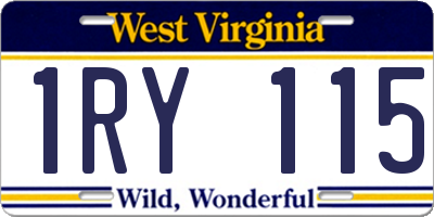 WV license plate 1RY115
