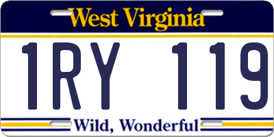 WV license plate 1RY119