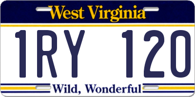 WV license plate 1RY120