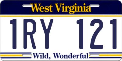 WV license plate 1RY121