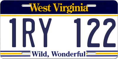 WV license plate 1RY122