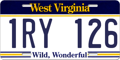 WV license plate 1RY126