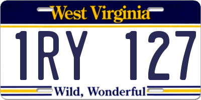 WV license plate 1RY127