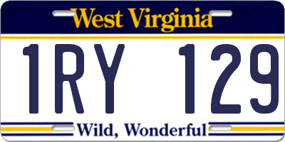 WV license plate 1RY129