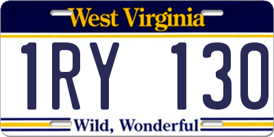 WV license plate 1RY130