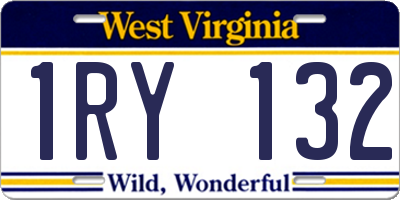 WV license plate 1RY132
