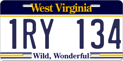 WV license plate 1RY134