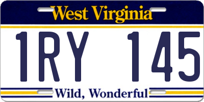 WV license plate 1RY145