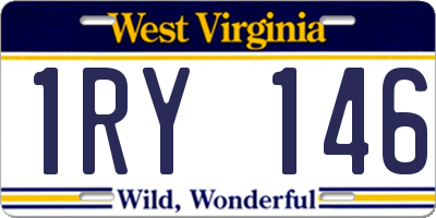 WV license plate 1RY146