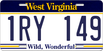 WV license plate 1RY149