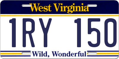 WV license plate 1RY150
