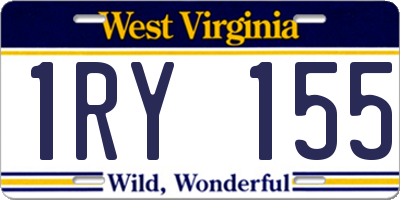WV license plate 1RY155