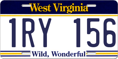 WV license plate 1RY156