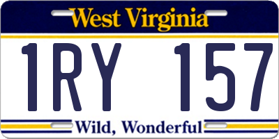 WV license plate 1RY157