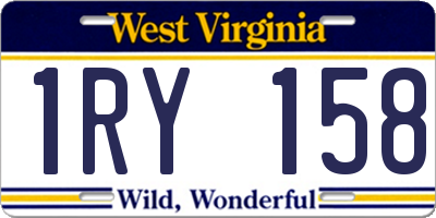 WV license plate 1RY158