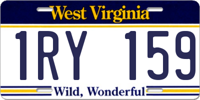 WV license plate 1RY159