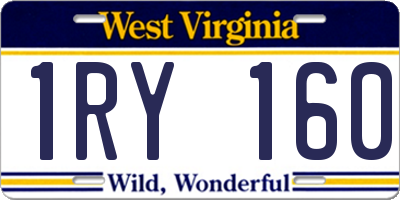 WV license plate 1RY160