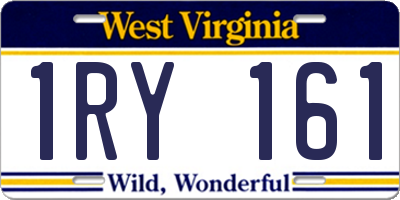 WV license plate 1RY161