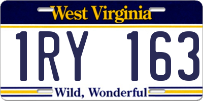 WV license plate 1RY163